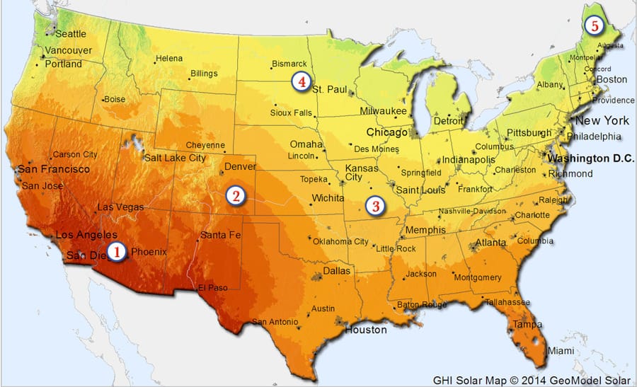 US Solar Zone Map